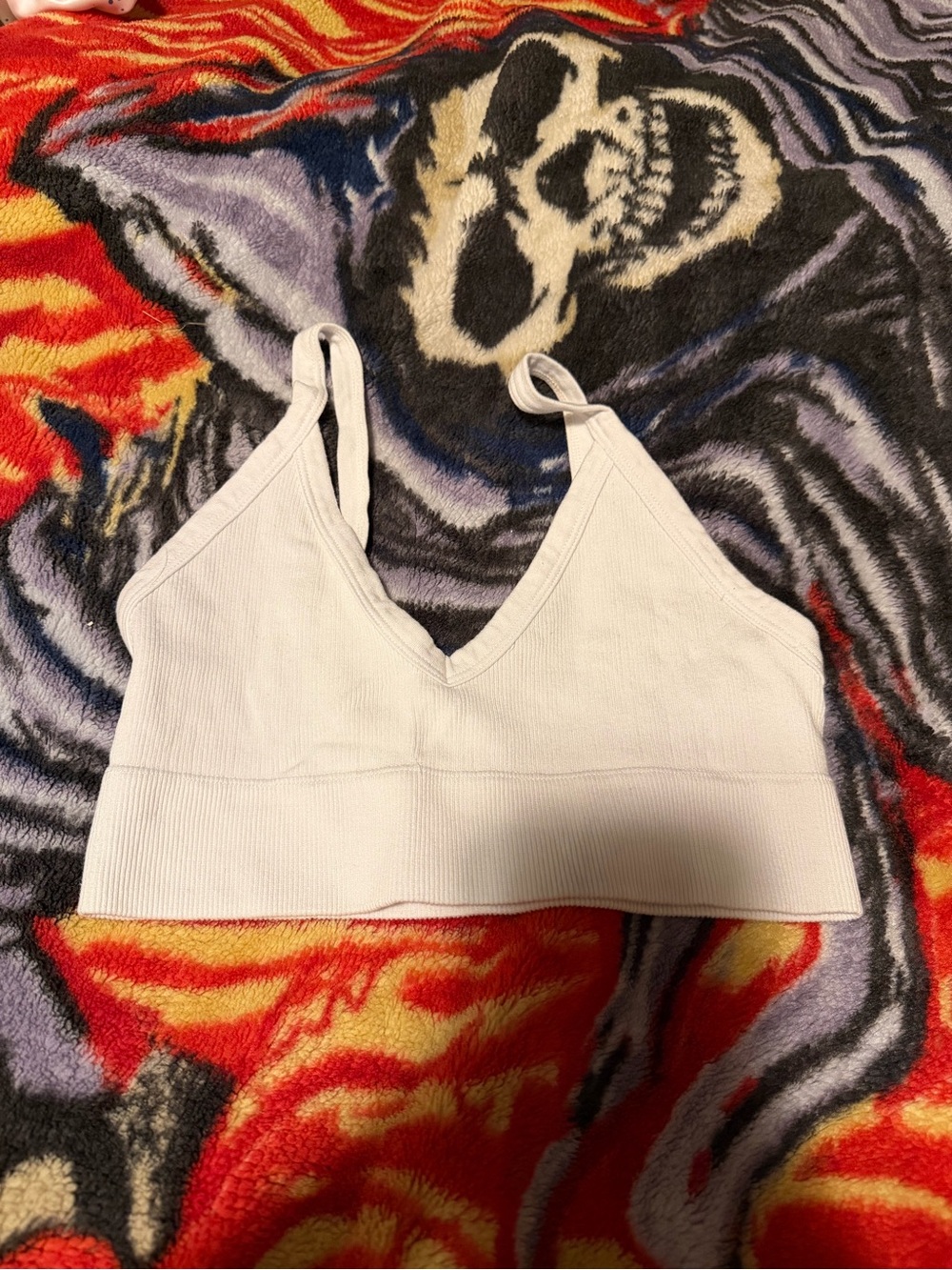 Streetwear Society White Ribbed V-Neck Bralette
